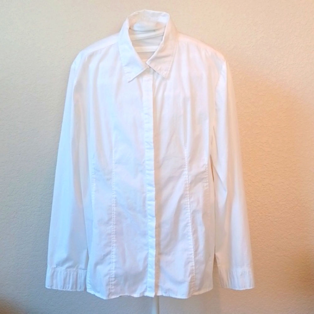 Apt 9 Button Down Long Sleeve Oxford Business Style Dress Shirt White Juniors XL